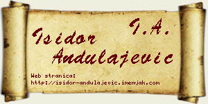 Isidor Andulajević vizit kartica